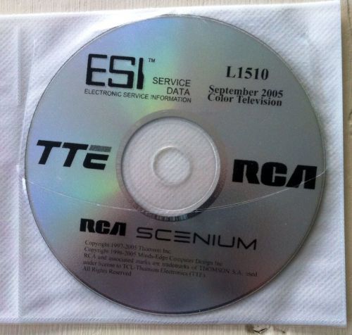 L1510 ESI Electronic Service Data CD September 2005 Color Television