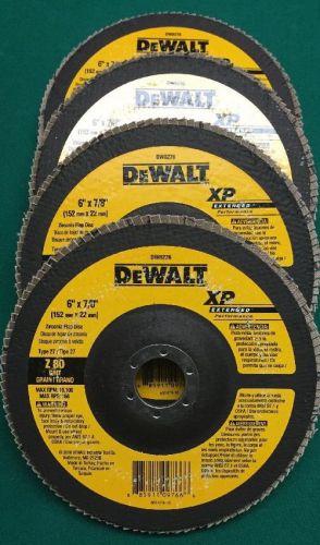 DEWALT DW8276 6&#034; X 7/8&#034; Z80G XP Zirconia Flap Disc (Qty.4)