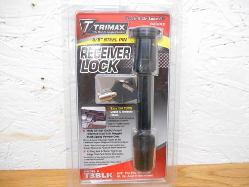 Trimax T-3BLACK Premium 5/8in. Key Receiver Lock Rugged BLACK epoxy powder coat