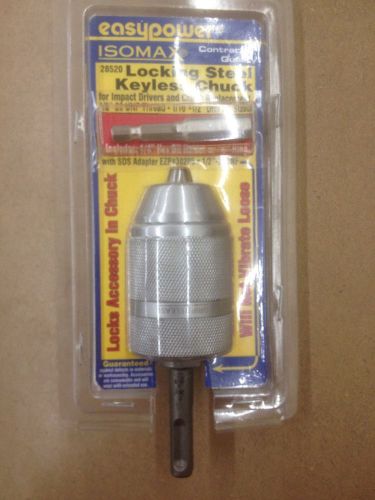 Eazypower locking steel keyless impact chuck 1/16&#034;- 1/2&#034; drill bit 28520 for sale