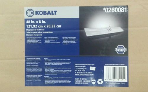 NEW Kobalt 48&#034; x 8&#034; Mag Alloy Concrete BULL Float 8141 FREE SHIPPING 0260081