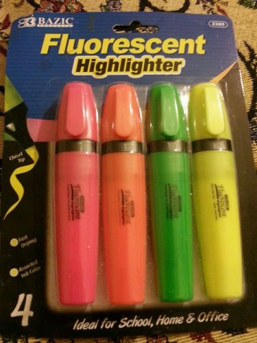 Fluorescent pocket clip pack (4per pack) by basic