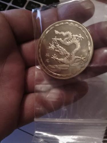 New 15.3 Grams Year of Dragon Chinese Zodiac Coin 24k real gold plated