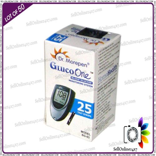 Dr.Morepen (Bg03) Gluco One Blood Glucose Test Strips Lot of 50 Pcs