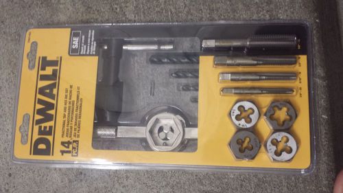 Dewalt dwa1452 14 pc sae fractional tap and die set - new!!! for sale