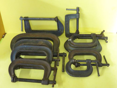 10 vintage c clamps wilton, armstrong, jorgensen, j h williams, craftsman, weld for sale