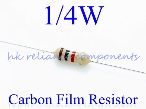 1K? 1K OHM 1/4W 5% Carbon Film Resistors, Taped, 100 pcs