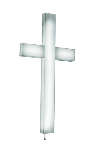 11673 Cross, Christian LIGHTED Church Sign White Plexiglass LED Light 11673