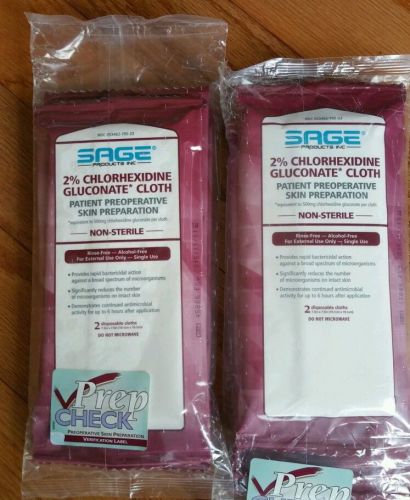 Sage Products 2% Chlorhexidine Gluconate Cloths 500mg Alcohol Free 6 Cloths