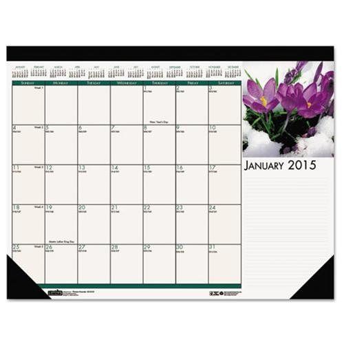 House of Doolittle™ Floral Photographic Monthly Desk Pad Calendar, 18 1/2 x 13,
