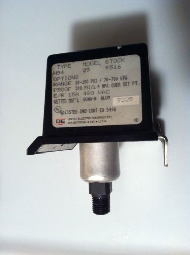 United electric controls type h54 model 25 stock 9516 pressure switch for sale