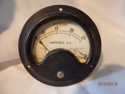 Weston Electrical Instrument AC Volt Meter Gauge Model 642, 0-25 Volts # 87152