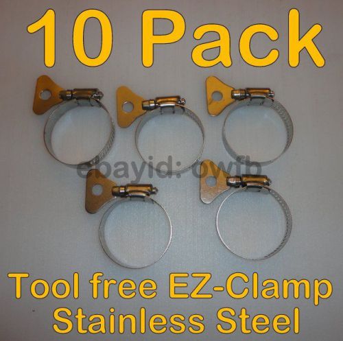 10 Pack Adjustable EZ CLAMPS Stainless STEEL SS 3/4- 1 3/4&#034; Inches