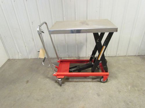Hydraulic scissor lift table cart 1100 lb load capacity 35&#034; height for sale