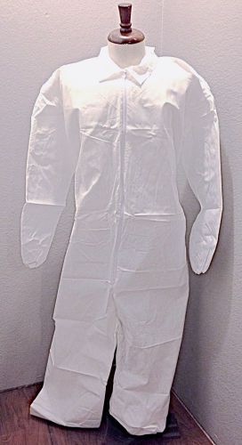 Lot Of 25 Size 3XL 100% Polyolefin Coveralls W/ Collar + Elastic Cuffs &amp; Ankles