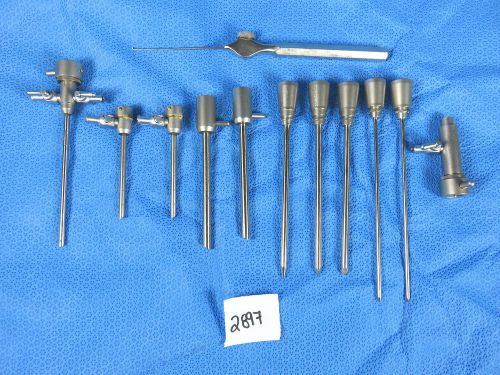 Stryker arthroscopy cannula, trocar, obturator set lot of (12) pieces 270-713 for sale