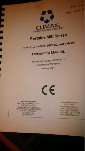 Climax Portable Machine Mill Series PM2000, PM3000, and PM4000 Operaton manual
