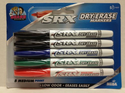 Board Dudes SRX Dry Erase Markers Medium Point Low Odor Erases Easily 5 Pack