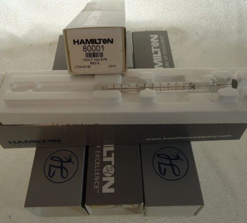 Hamilton gastight 1700 series syringes # 80001 - model 1701lt syringe, 10µl, ea for sale