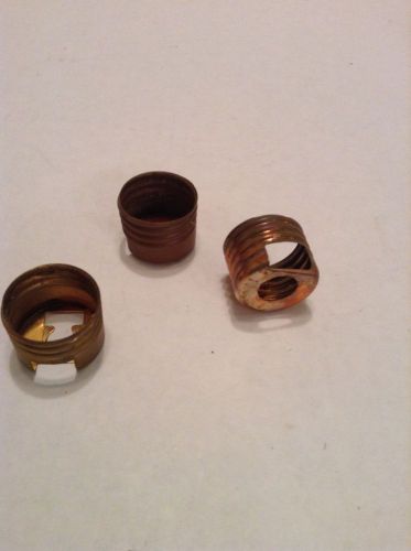Fuse holder copper edison base insert for electric fuse panel quanity of 3 for sale