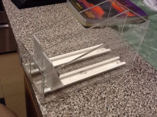 Plexiglass Clear Counter Top Display Single Tier Double Spring Loaded Tabs
