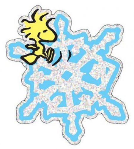 NEW Eureka Peanuts Snowflakes Foil Paper 5&#034; Tall Cut Out  Set of 36