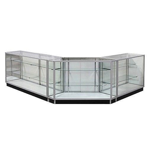 Gcxcombo2 extra vision showcase combo unit, checkout counter, glass display case for sale