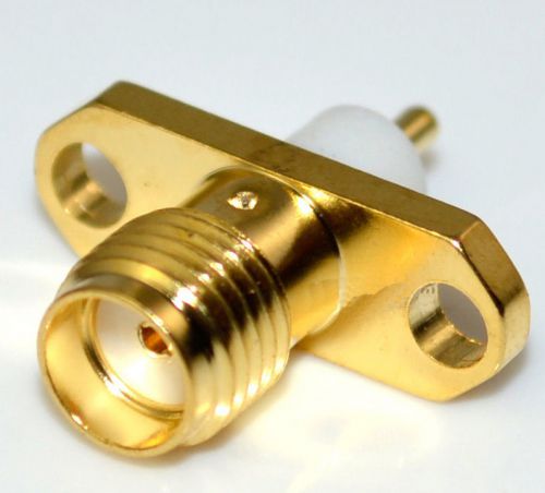 SMA female with 2 holes flange deck solder RF connector