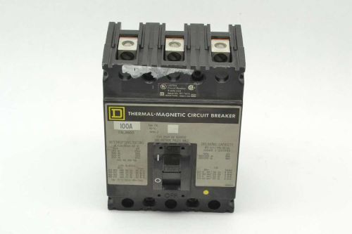 SQUARE D FAL36100 THERMAL MAGNETIC 3P 100A MOLDED CASE CIRCUIT BREAKER B419360