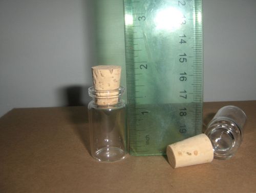 Small vials, bottles. 5ml with CORK stopper