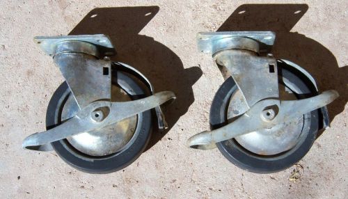2 darnell 65 caster wheels w/ brakes - 4 3/4&#034; for sale