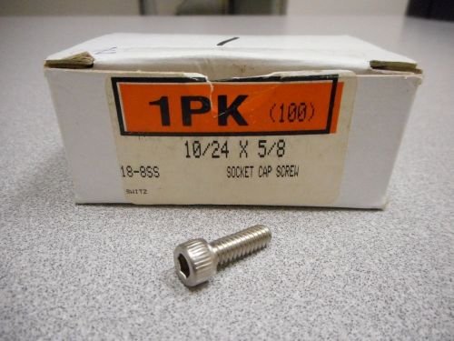 Screw 18-8ss socket cap screw 10/24 x 5/8in (lot of 100) for sale