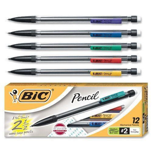 BIC #2 MECHANICAL PENCIL 0.7MM MEDIUM - 10 Packs of 10 - Total 100 Pencils