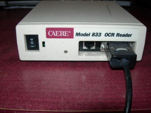 Caere OCR Reader Model 833 w/ Card Reader / Power Supply / Cables.