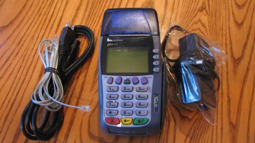 Verifone omni 3750 pos terminal used with power and phone cord
