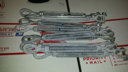 (9) Galvanized Turnbuckles - Jaw &amp; Eye - 3/8&#034; x  6&#034; For Guy Cables