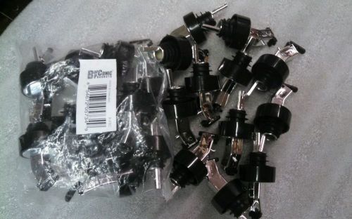 Bar Bottle Pourers   24 pieces silver/black  acrylic New for bar/tavern