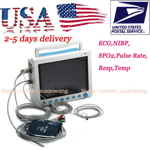 2015 new icu 6 parameters patient monitor(ecg nibp spo2 resp temp)?usa shipping? for sale