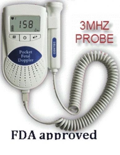 Sonoline B Fetal heart doppler, Contec, Backlight LCD 3mhz, Gel, Batteries, FDA