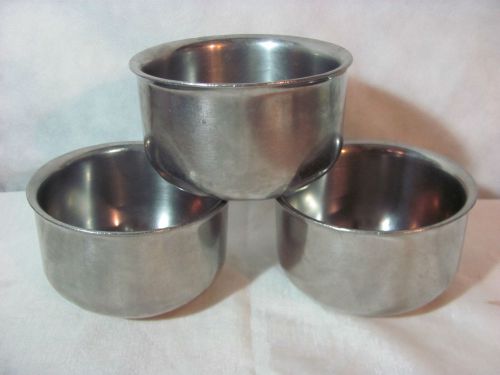 3 Ace 8 oz Stainless Steel Double Wall Insulated Condiment/Dip/Sauce/Prep Bowls