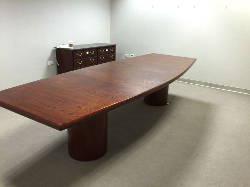 10 FT LONG BOAT SHAPED CONFERENCE TABLE in CHERRY COLOR WOOD