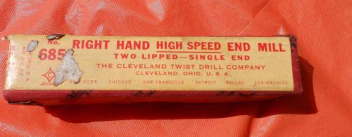Vintage Box from Cleveland Twist Drill Co. Right Hand High Speed End Mill - Box