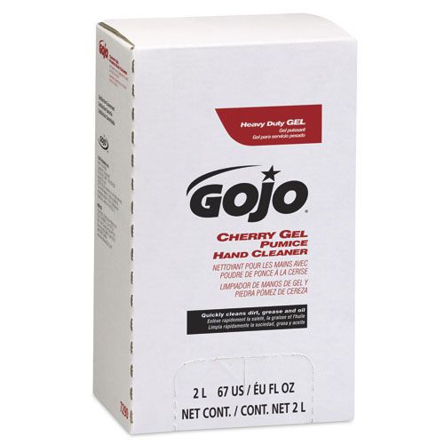 BOX OF 4 GOJO 7290-04 Cherry Gel Pumice Hand Cleaner Soap Refill 2000 mL 2000ml