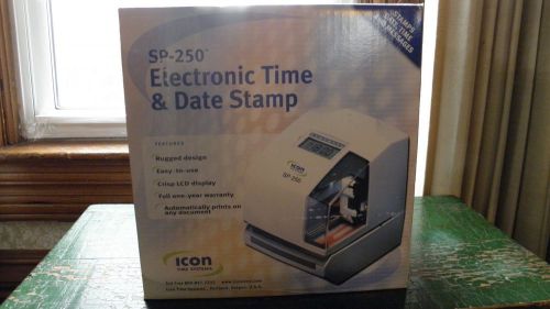 Electronic time &amp; date stamp machine icon sp-250 new in box/never used for sale