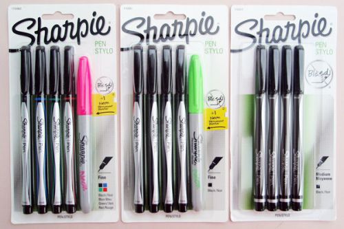 PACK of 4  Sharpie Pen Stylo Colored Pens + BONUS NEON SHARPIE