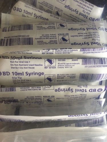 NEW SEALED STERILE Lot Of 24 BD 10cc Syringe SLIP TIP Sterile 301604 10ml Sealed