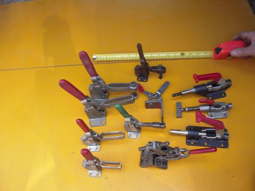 Lot of Eleven DE-STA-CO Toggle Clamps Assorted Sizes and Types