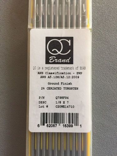 QC Brand 1/8X7&#034; 2% Thoriated Tungsten Electrodes 10pk. NEW!!!