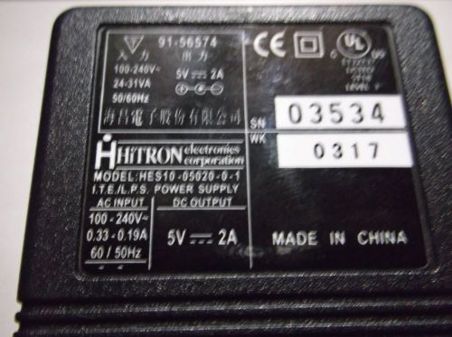 Hitron AC Adapter HES10-05020-0-1 Black Power Supply Cord 5V-2A-
							
							show original title