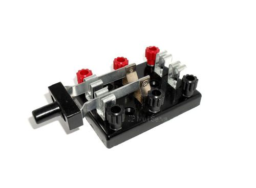 DPDT Knife Switch with 75mm Base, Red and Black posts